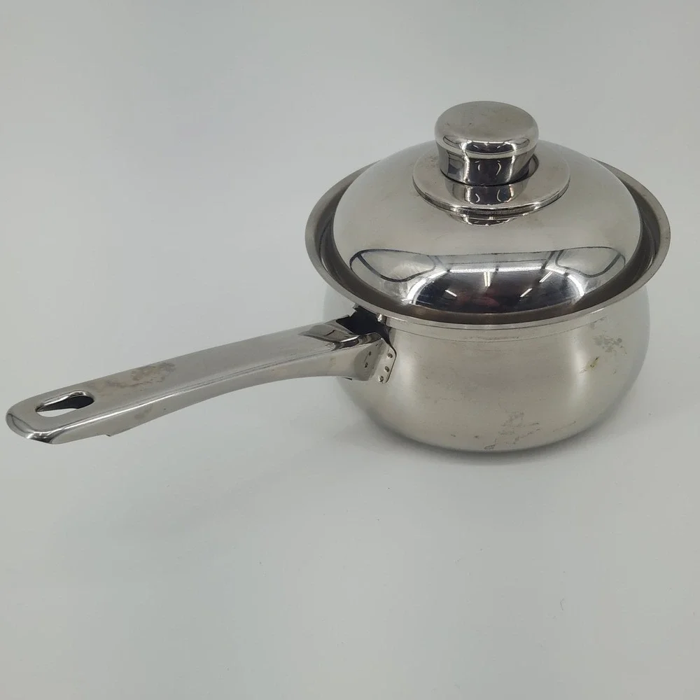 Lynns Stainless Steel Saucepan With Glass Lid 18/10 Approx 1.5 Quart